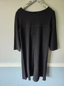 Vestido sin mangas Eileen Fisher cuello ballet talla pequeña negro lana hecho en EE. UU. NUEVO CON ETIQUETAS - Imagen 1 de 9