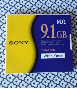 SONY CWO-9100B Magneto Optical Disk M.O. 9.1 GB WRITE-ONCE OPENED NEVER USED - Picture 1 of 3