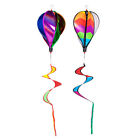 2x Windrad Windspiel Luftballon Regenbogen Spirale Vogelschutz Garten Deko