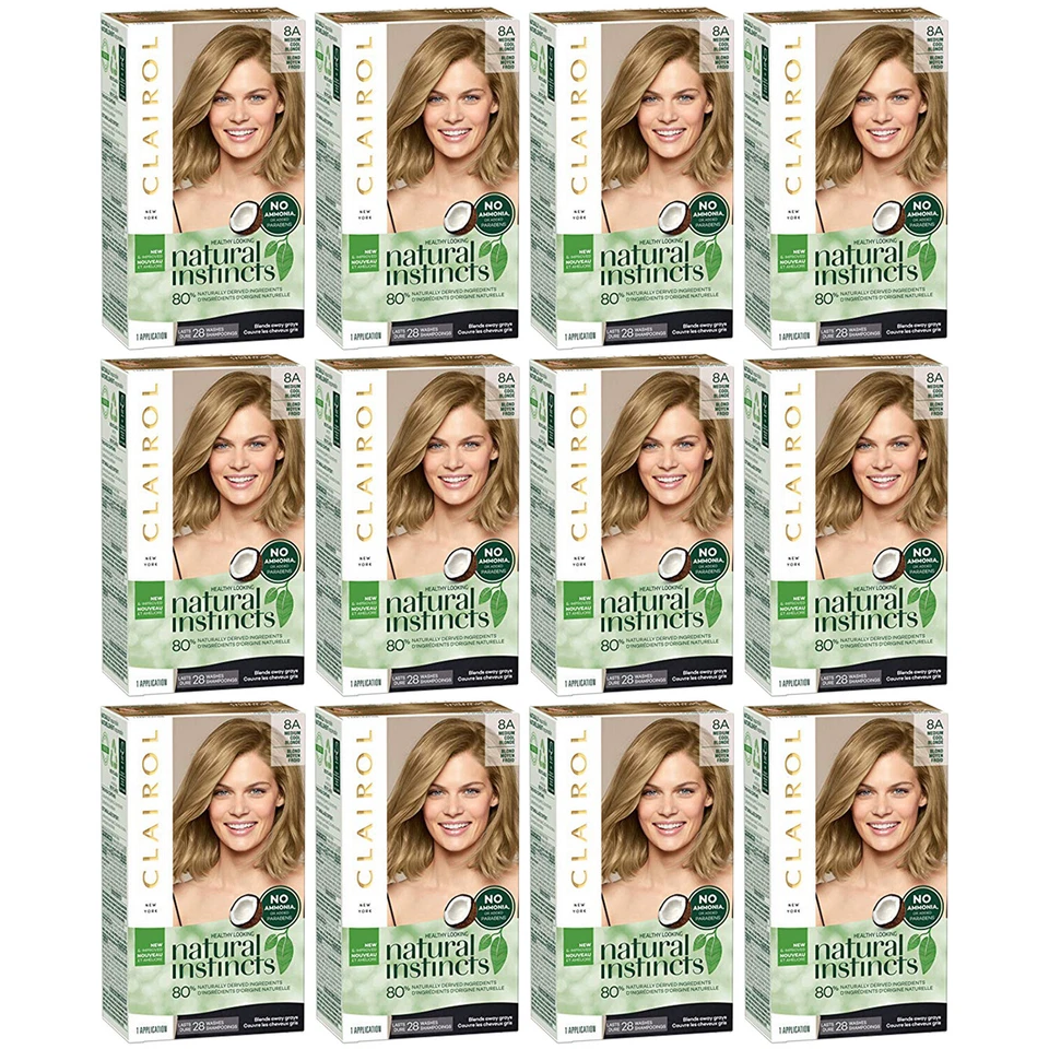 12-Nuevo Color de Cabello Natural Instincts Clairol No Permanente - 8A Rubio Medio Frío Foto 1 de 1