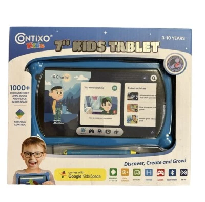 Contixo Kids V10 Blue  7” Kids Tablet Android 11 Go Edition New In Box - Image 1 of 4