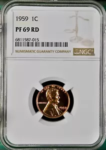Superb++ Proof 1959 Lincoln Memorial Cent NGC PF69 RD Red PCGS LIST $450.00 - Picture 1 of 2