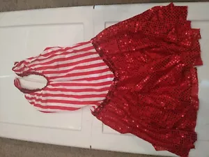 Small red and white sequin clown circus popcorn dress costume - Picture 1 of 2