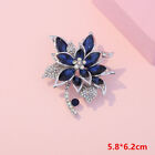 Stunning Flower Brooch with Crystal and Rhinestone, Gold Plated Copper Pin