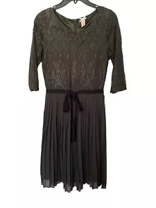Downeast Damen Retro Kleid olivgrün Spitze und Plissee Größe M - Bild 1 von 5
