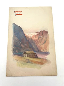 1955 Breakfast Menu "Norwegian American Line" w/ Pic of "Ersfjord Beach" * - Picture 1 of 4