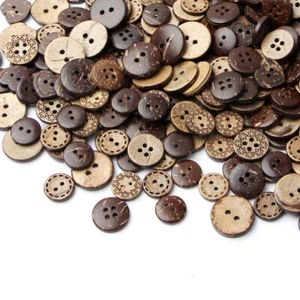 50lot Round Natural Wooden 4 Hole Sewing Brown Coconut V5 S0C7 Shell B0B3~ J6O6 - Picture 1 of 9