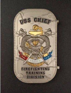 USS CHIEF - Firefighting Training Division Door Coin 2.5" Navy Challenge Coin - Picture 1 of 3