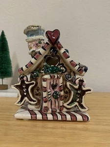 BLUE SKY CLAYWORKS Goldminc 2001 Lebkuchenhaus Teelicht Kerzenhalter   - Bild 1 von 8