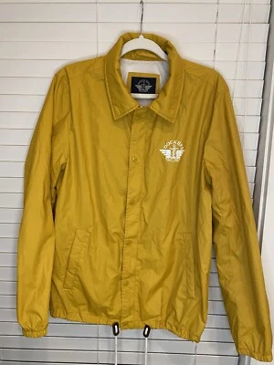 Dockers Outdoor Jacket Men's Size S Yellow Oversized Fisher Leather Drawstrings - Image 1 of 4