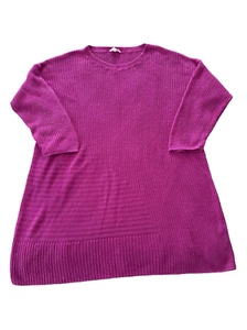 Maglione Eileen Fisher TG. Large rosa biologico lino spalle scoperte maturo difettoso - Foto 1 di 8