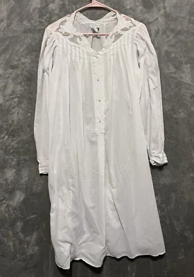 Vintage White Nightgown XS Cottagecore Prairie Lightweight Semi Sheer - Image 1 of 4