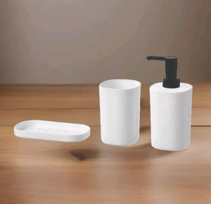 IKEA Bathroom Set STORAVAN Toothbrush Holder Soap Dispenser Tray 3piece NEW  - Picture 1 of 7