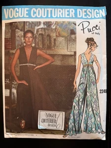 1969 Vogue 2249 Couturier Pattern by Pucci w/ Label Jumpsuit Lounge sz 14 - Picture 1 of 4