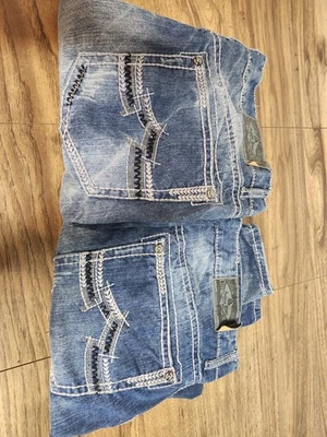 2 pares de pantalones de mezclilla remachados antiguos para hombre talla 40X30 Foto 1 de 4