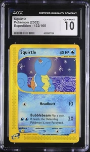 CGC 10 GEMAS COMO NUEVAS Squirtle 132/165 Expedición Base Set 2002 WOTC Tarjeta Pokémon - Imagen 1 de 2