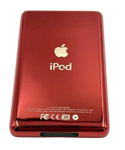 Red iPod Classic 5th 6th 7th Thin Back Bottom Rear Metal Chrome Housing Blank - Picture 1 of 1