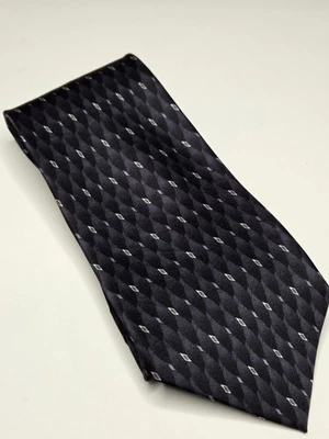 Corbata Mara by Countess Mara negra patrón escalas geométricas 100 % seda 57 x 4 Foto 1 de 3