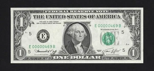 1974 $1 Richmond *Low Serial Number 00000469 Federal Reserve 1908-E AU or Better - Picture 1 of 2