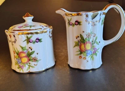 Crema y azucarero I Godinger de porcelana Highland con tapa, 4 pulgadas de alto Foto 1 de 4