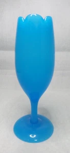 WEINGLAS VASE BLAU OPALINE Höhe 17,5 cm - Bild 1 von 10