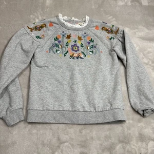 Sudadera Mini Boden Gris Marl Animales Bordada Talla 11-12 Niñas - Imagen 1 de 8