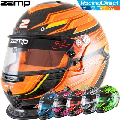 ZAMP - RZ-67D DIRT Racing Helmet | Flo Graphic | Snell SA2025 Auto / Kart Carbon - Image 1 of 3