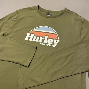 NWT Hurley Green Long Sleeve Graphic T-Shirt - Picture 1 of 5