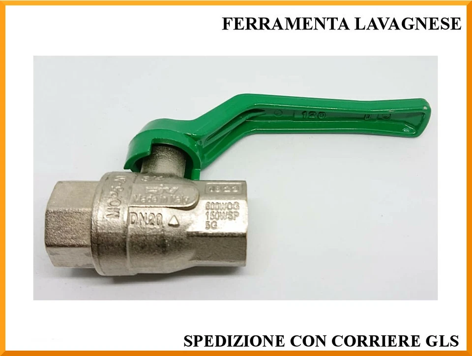 Valvola sfera a leva verde lega femmina-femmina RIV made in Italy - Immagine 1 di 1