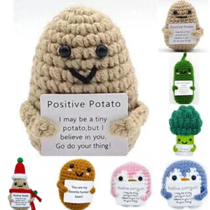 Pickled Cucumber Crochet Positive Potatoes Mini Handmade Emotional Support Gifts - Picture 1 of 15