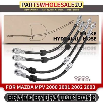 Manguera hidráulica de freno lateral delantero y trasero 4 piezas para Mazda MPV 2000 2001 2002 2003 Foto 1 de 4