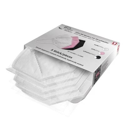 5 Stück SolidSafety filtrierende Halbmaske Atemschutzmaske Weiß FFP2 NR D