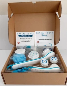 Spin Spa Body Brush with 5 Attachments+Spin Spa Facial Cleansing Facial Brush - Picture 1 of 7