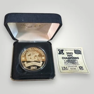 Super Bowl 38 XXXVIII Panthers NFC Champions 24kt Gold Plated Coin with Box COA - Picture 1 of 6