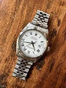 Rolex DateJust 36mm Reference 16000 White Buckley Dial Steel Jubilee Mens Unisex - Picture 1 of 14