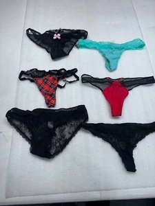 Lot of 5 medium/ 1 Large lace lined panties underwear Victorias secret pink - Picture 1 of 13