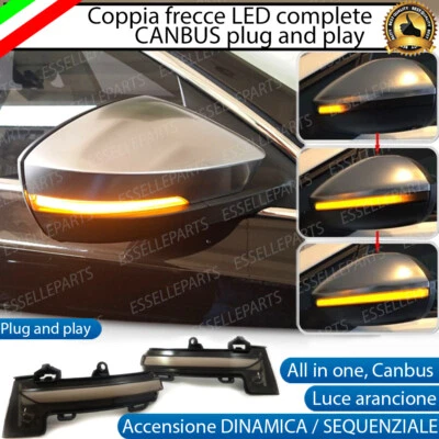COPPIA FRECCE SPECCHIETTI LED DINAMICHE PROGRESSIVE SEQUENZIALI VW T-ROC - Immagine 1 di 4