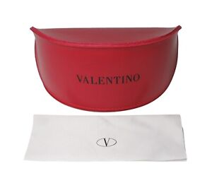 NEW VALENTINO EXTRA LARGE SOFT RED LEATHER CARRYING CASE FOR SUNGLASSES/EYEWEAR