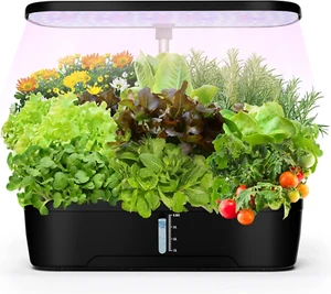 Indoor Garden Hydroponics Growing System12 Pods, Indoor Herb Garden with LED Ful - Picture 1 of 12