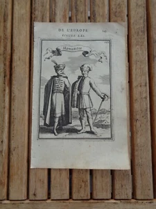 Gravure hongrois en costume tiré de Description de l'Univers de Mallet XVIIe s. - Imagen 1 de 1