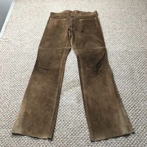 Vintage 60s Lee Suede Jeans Mens 34x34 Flared Hippie Pants Reversible Rare - Picture 1 of 16