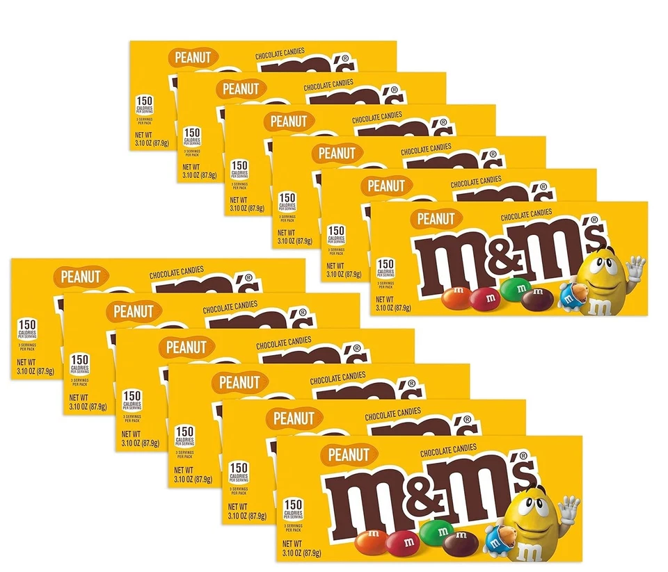 M&M's Peanut Chocolate Candy Theater Box 3.1 oz