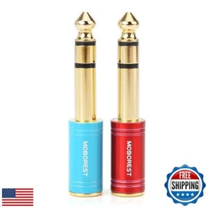 MOBOREST 6.35mm (1/4 inch) Male -3.5mm (1/8 in) Jack Stereo Female Adapter Co - Picture 1 of 5