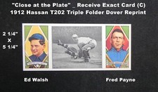 1912 HASSAN T202 Triple Folder Dover Reprint "Close at the Plate" _ Card (C)