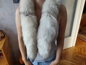 Fur Scarf from real White Fox Tail - Picture 1 of 5