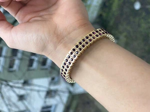Artisan bracelet Christmas gift for women 24k Gold HANDMADE Jewelry 2ct - Picture 1 of 12