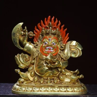 Copper gilded painted [Big Black Sky] Buddha statue - Image 1 of 4
