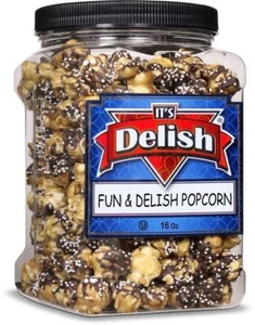 Fun & Delish Caramel Chocolate Popcorn by Its Delish, 16 Oz Jumbo Container - Picture 1 of 7