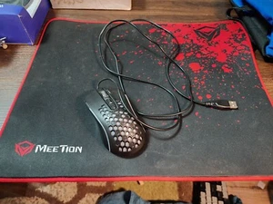 Aula T650 Multicolor Lights Wired Gaming Mouse Black USB & Meetion LG mouse pad - Picture 1 of 2