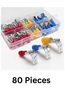 80 PCS Piggy Back Spade Electrical Connectors Crimp Terminal Insulated Crimp Set - Picture 1 of 8
